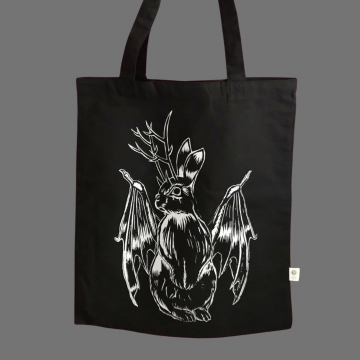 Jackalope Bat Tote Bag